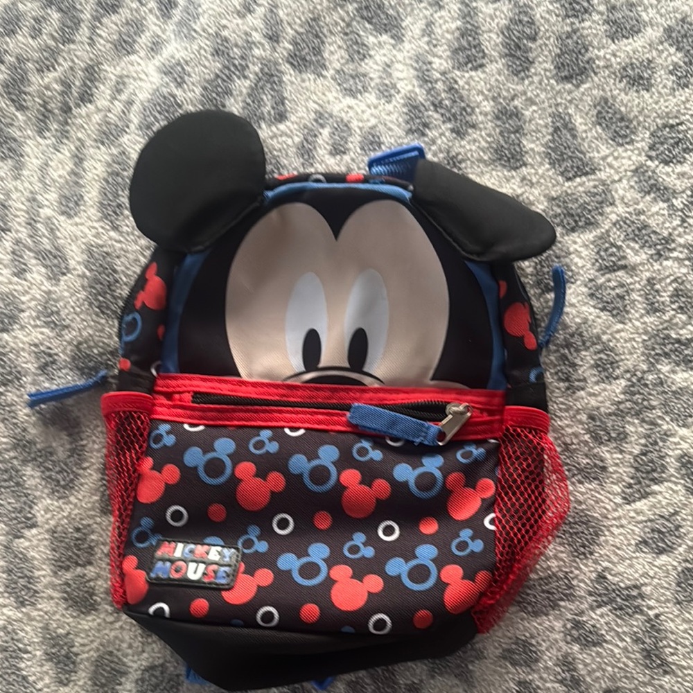 Kids Backpack - Red and Blue Mickey Mouse toddler strap